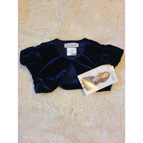 Jona Michelle Baby Girl's Blue Velour Dress shrug size 2t NWT - Picture 1 of 5